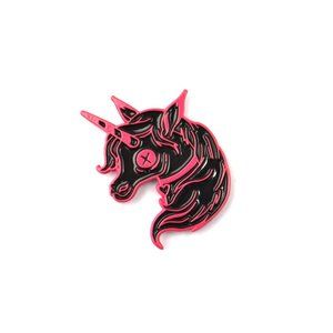 Enamel Pin Custom Lapel The Black Ghost Unicorn Hat Pin